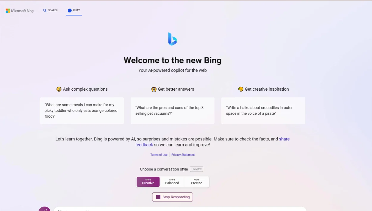 Bing, the second most popular search engine, is a rival with a new feature that allows you to provide a prompt for its AI to perform your desired activities.
