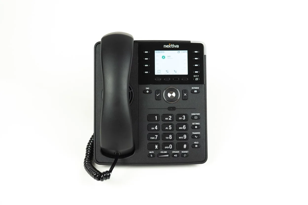 Black and Gray IP Desk Phone.