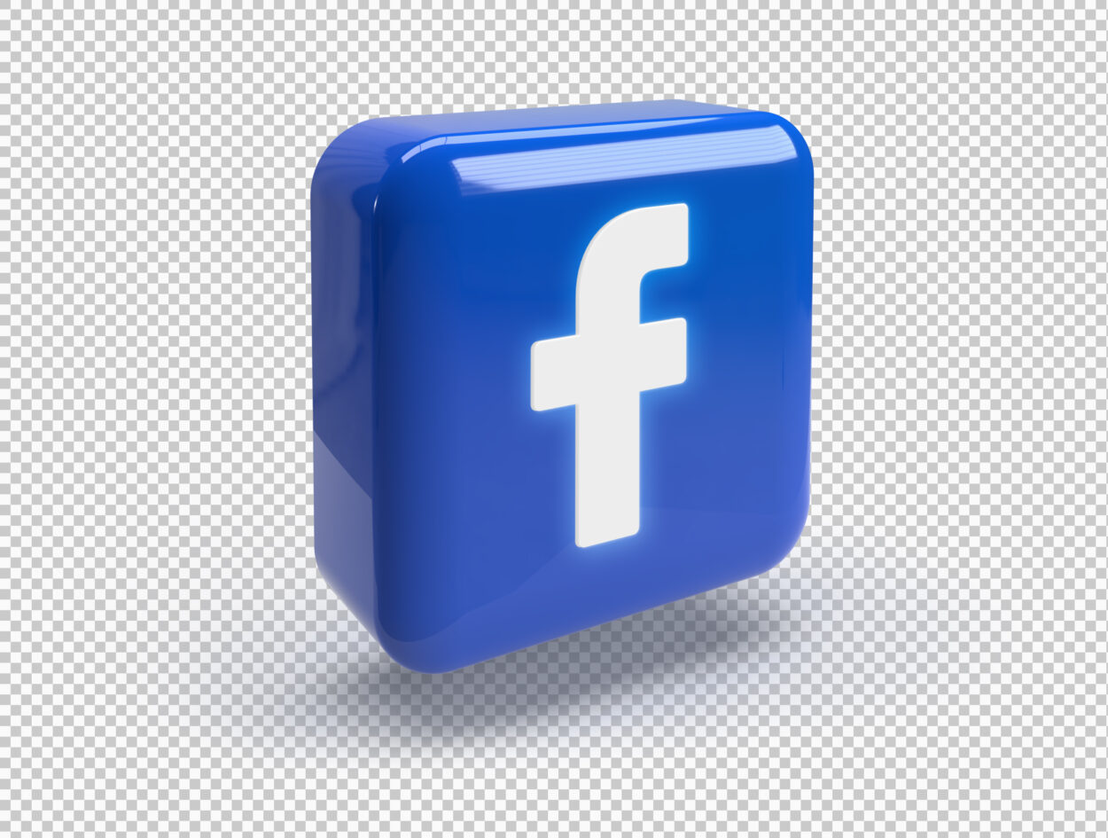 3D rounded square with glossy Facebook logo