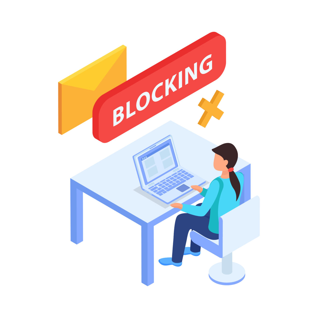 Illustration of blocking someone