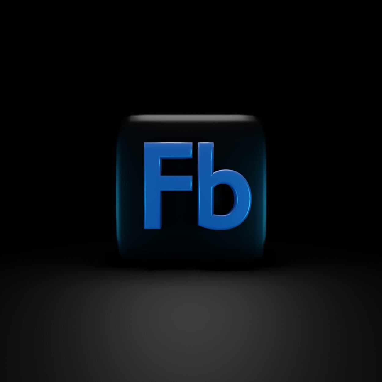 3D black Facebook logo