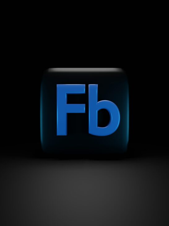 3D black Facebook logo