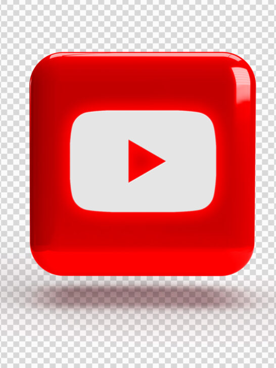 3D Square with YouTube Logo