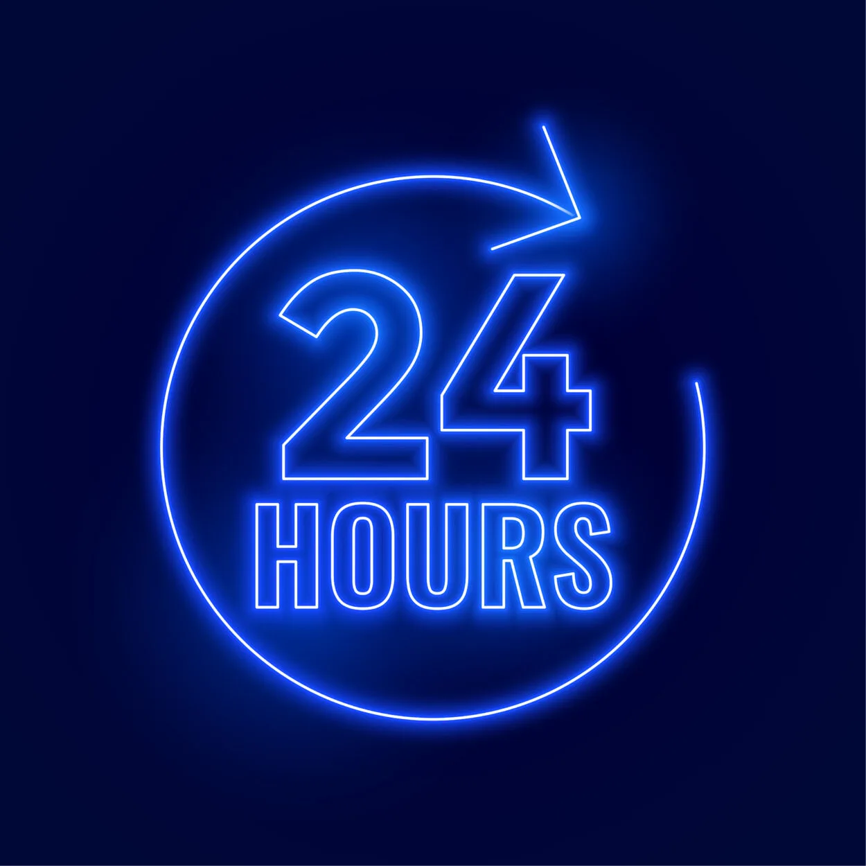 Neon 24 hours signboard