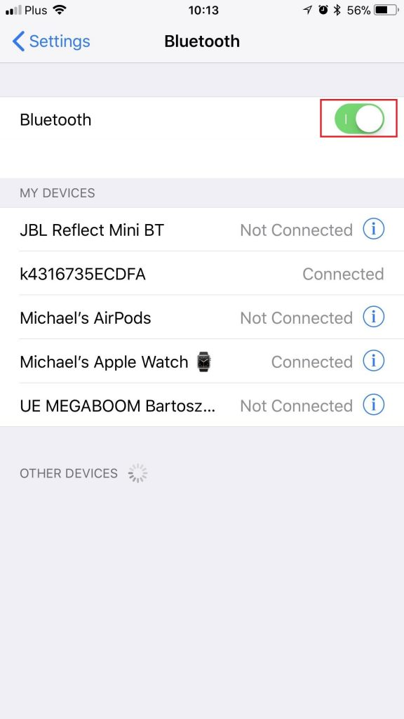 A screenshot showing how to pair Blackweb headphones to Bluetooth