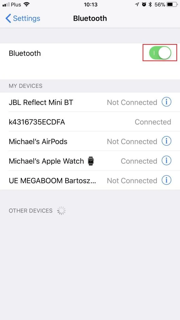 A screenshot showing how to pair Blackweb headphones to Bluetooth