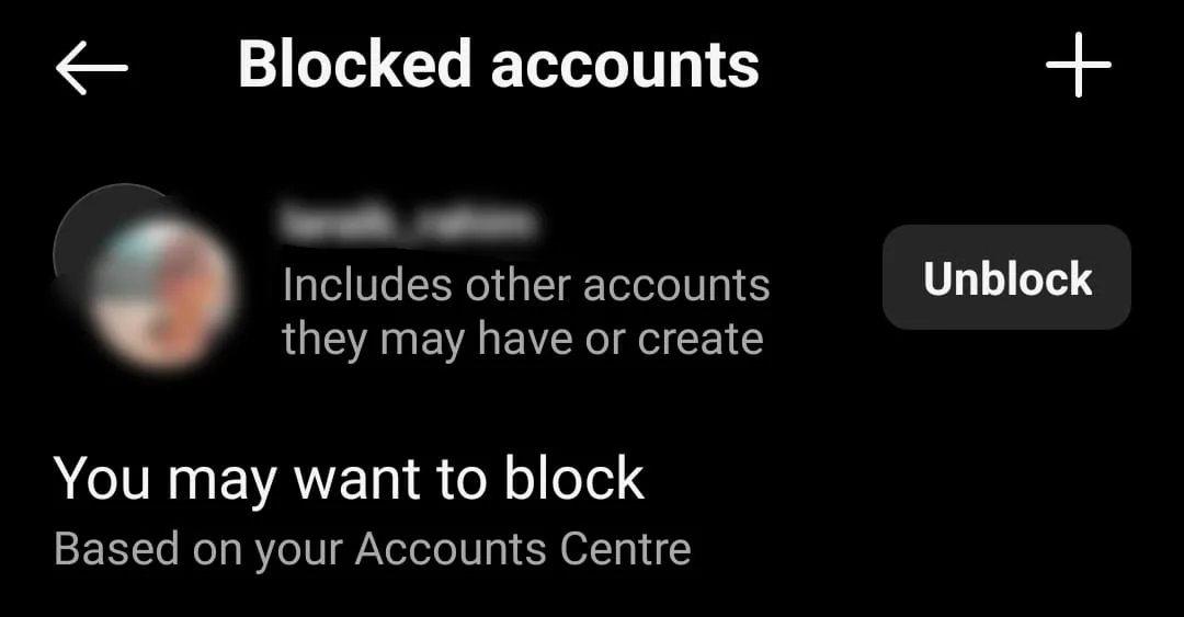 Blocked accounts