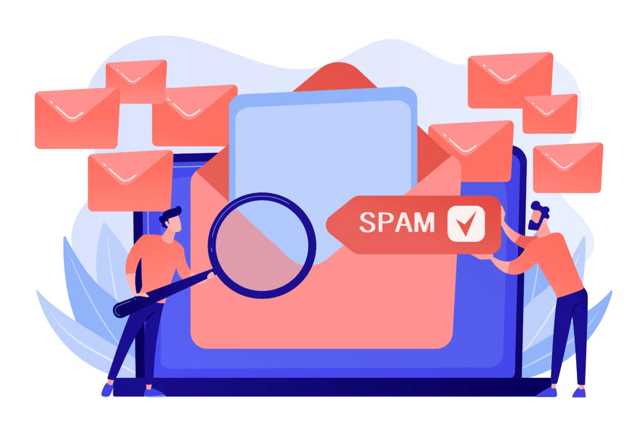2 men identifying spam