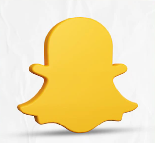 3D Snapchat logo on white background