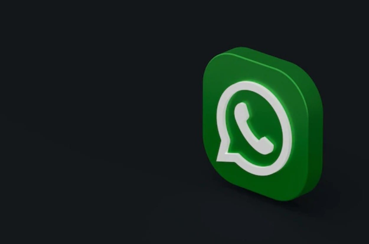 3D WhatsApp logo on black background