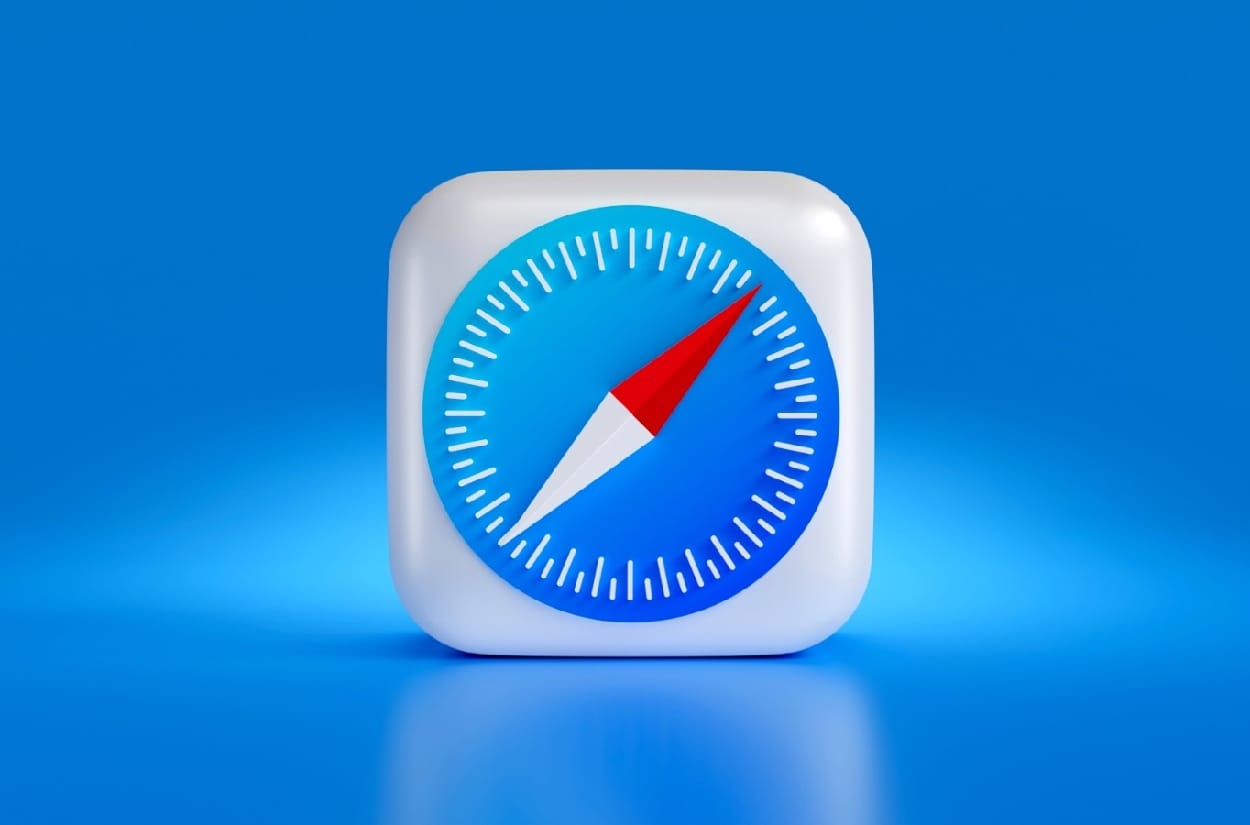 Safari logo on blue background
