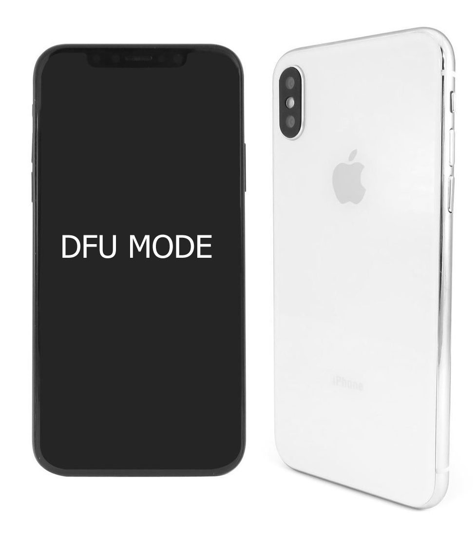 An iPhone having white cover, switched to DFU mode