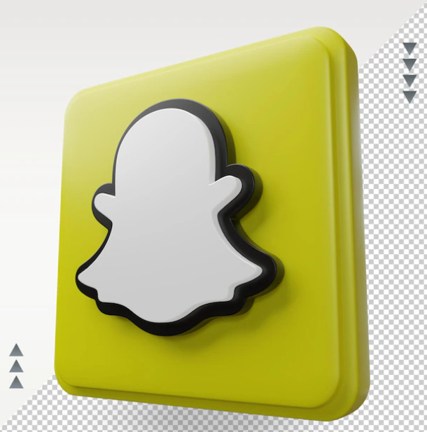 3D slant Snapchat logo