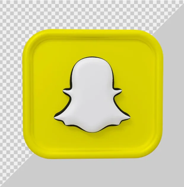 3D, square Snapchat logo