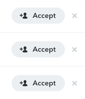3 Accept options with 3 cross icons next to them.