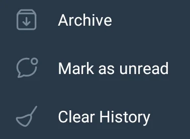 Archive | Mark as unread | Clear History