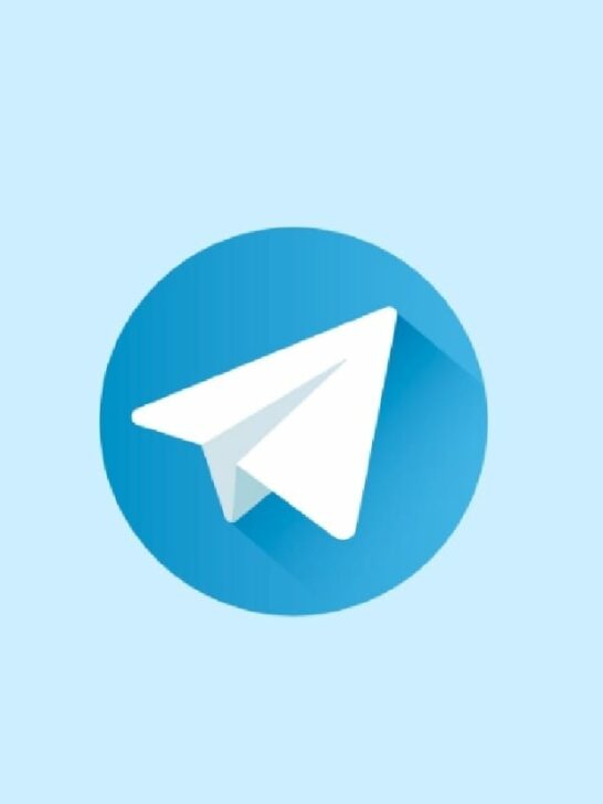 Telegram logo on a light blue background