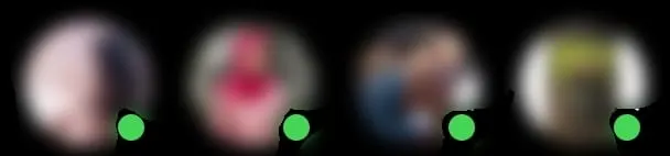 Green dots beneath profile pictures
