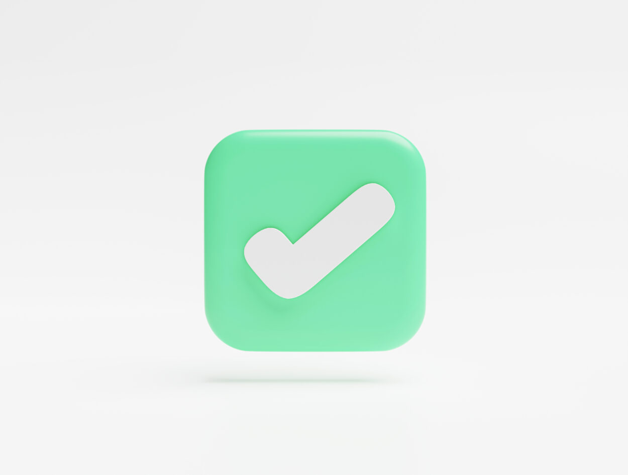 A check mark icon to illustrate approval