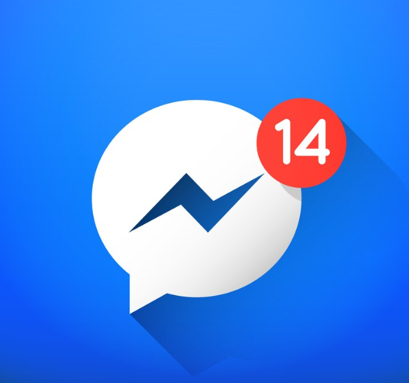 A messenger icon with 14 notifications