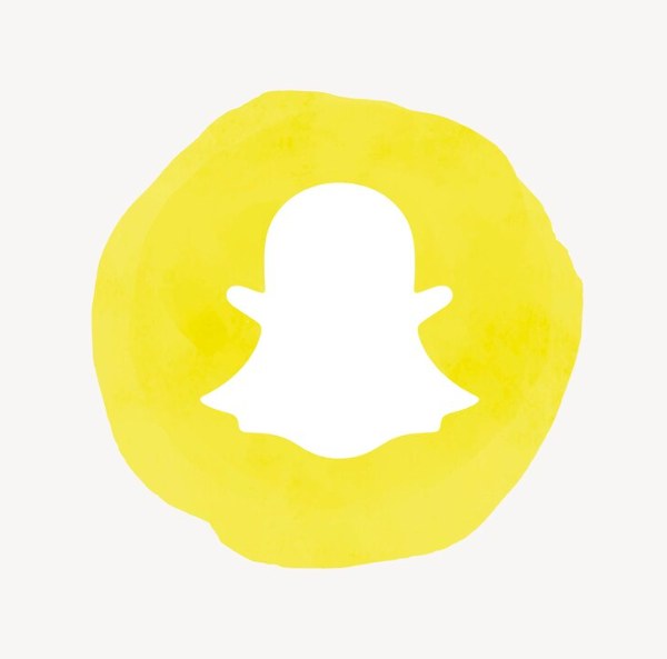 A circular Snapchat logo on a light background