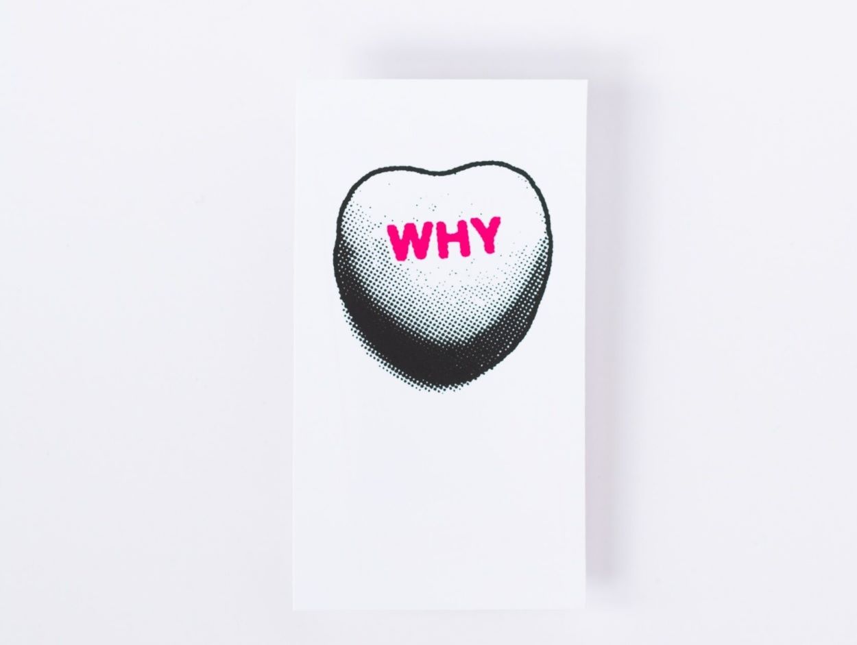 "Why" written in pink color.